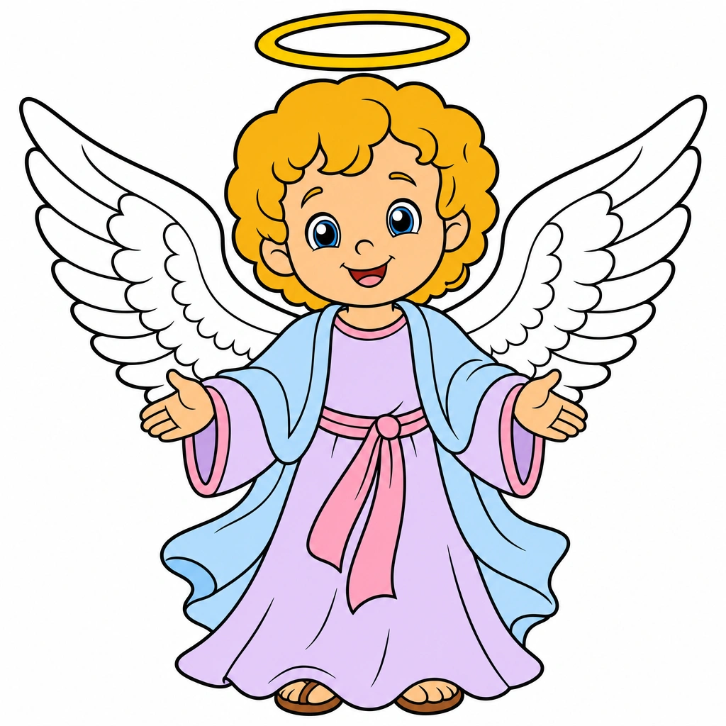 Desenho bíblico para colorir: O Anjo da Guarda